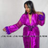 Amethyst Plume Satin Robe