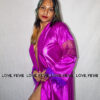 Amethyst Plume Satin Robe