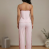 Blush Satin Lace-Trim Set
