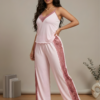 Blush Satin Lace-Trim Set