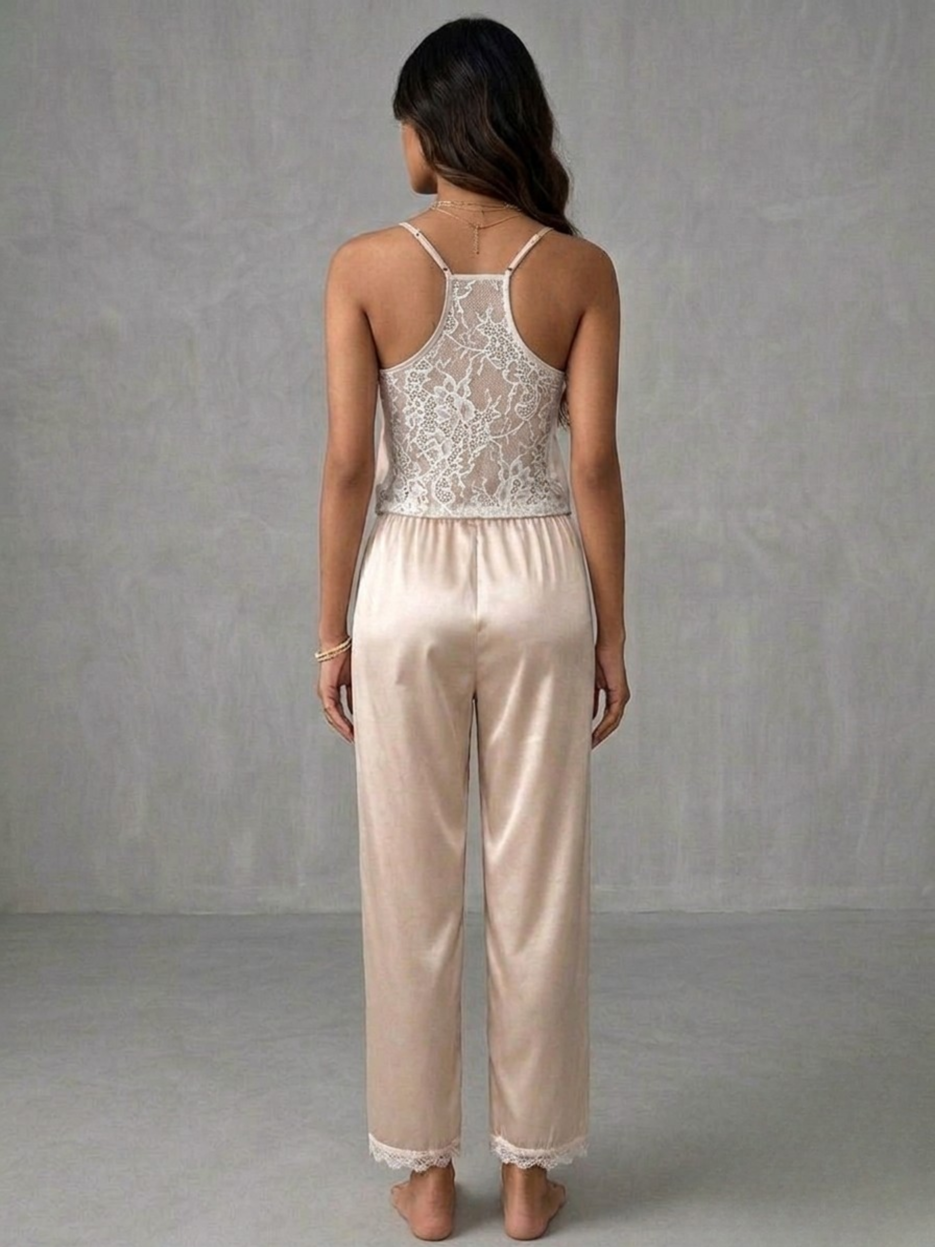 Champagne Satin Lounge Set