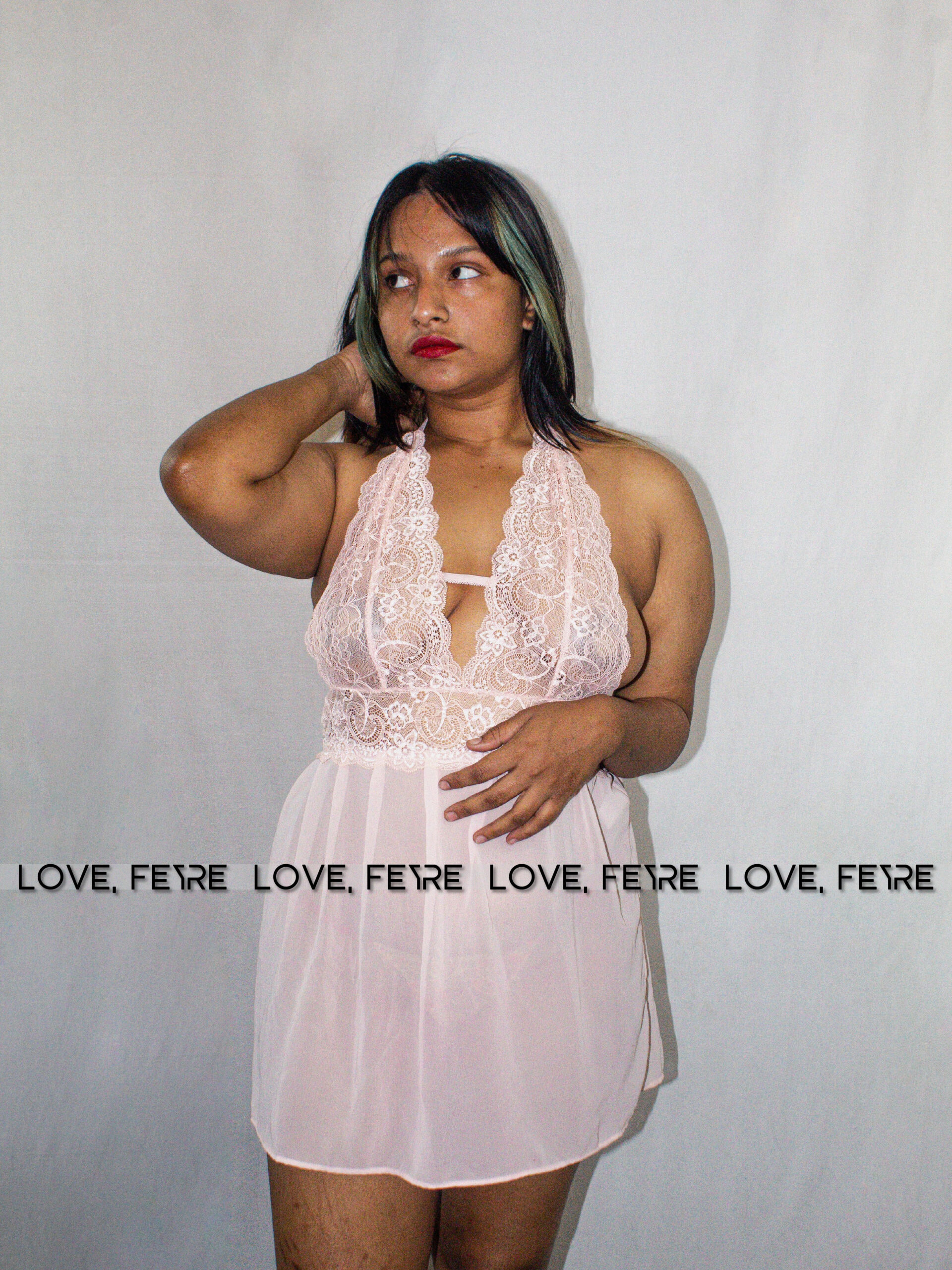 Citrus Lace Halter Baby-doll