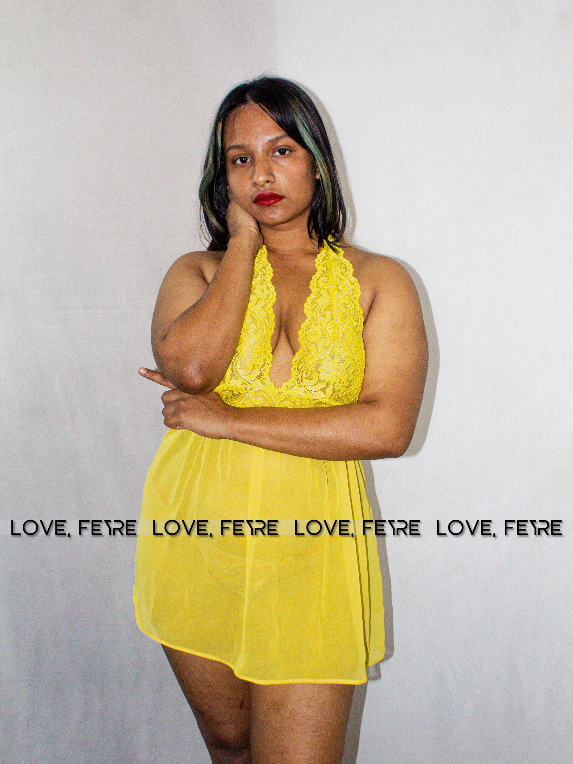 Citrus Lace Halter Baby-doll
