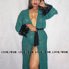 Emerald Plume Maxi Robe