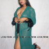 Emerald Plume Maxi Robe