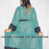 Emerald Plume Maxi Robe