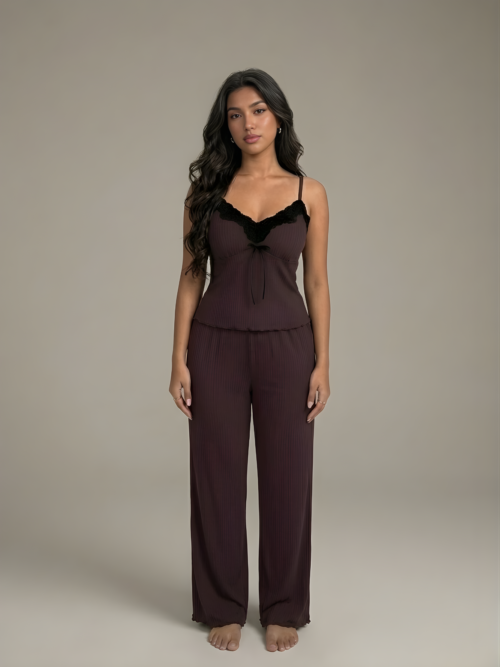 Espresso Ribbed Lounge Set