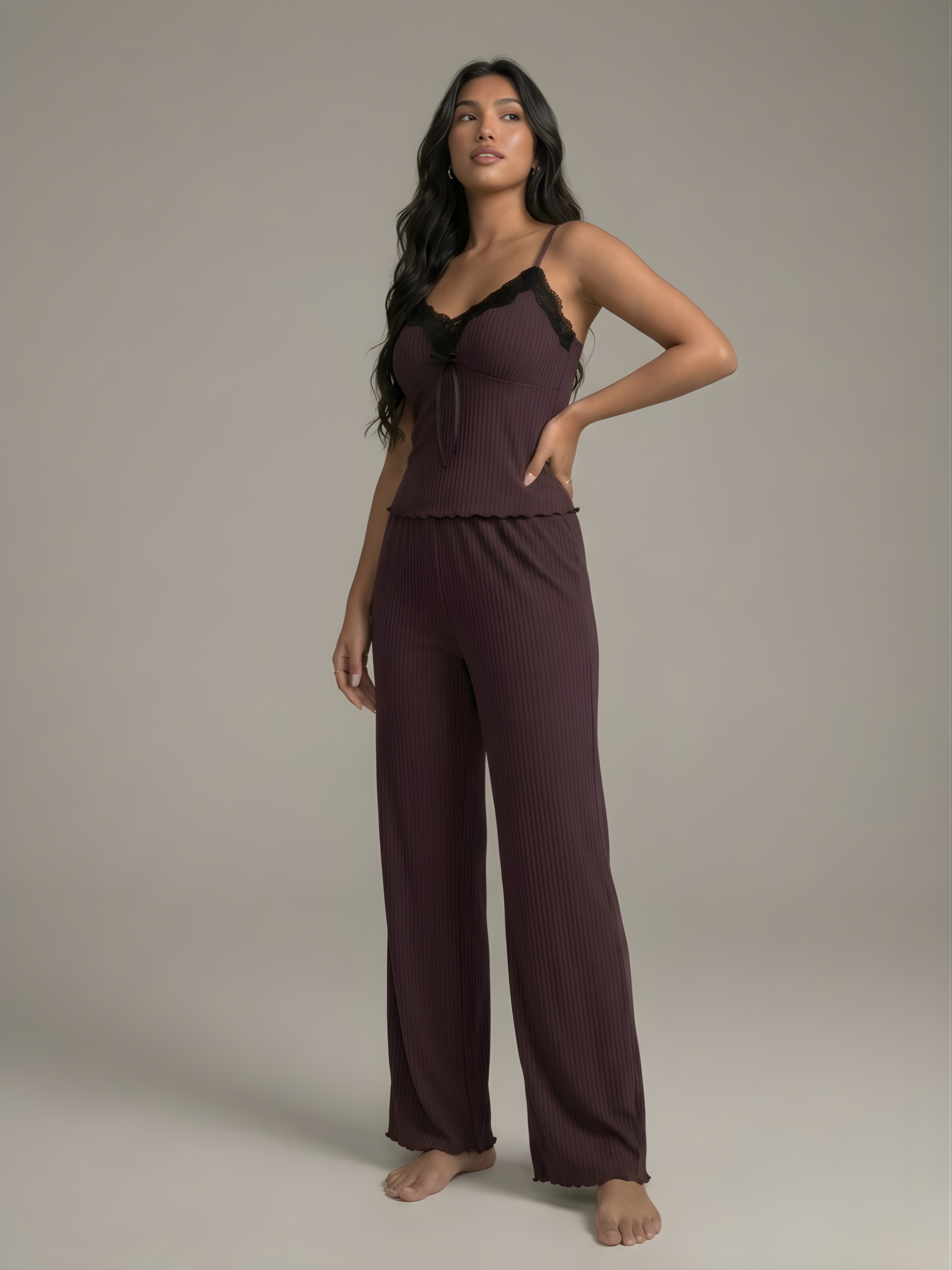 Espresso Ribbed Lounge Set