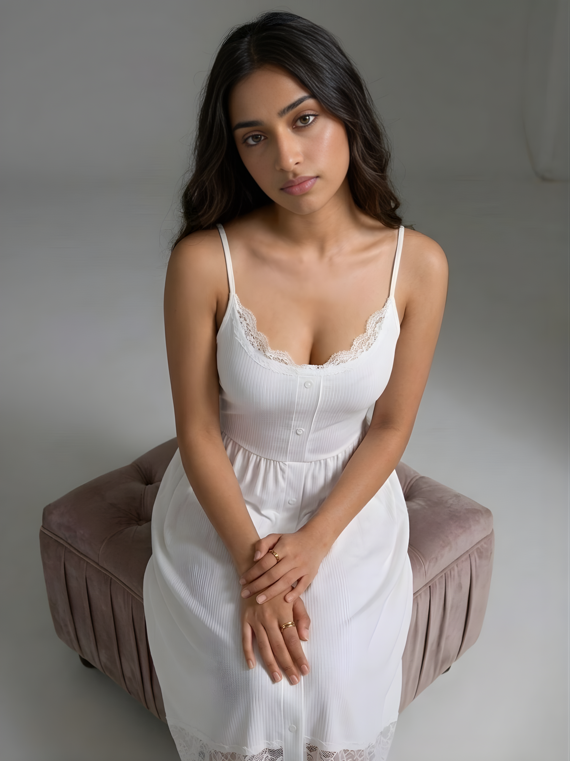 Ethereal Lace-Trim Nightgown