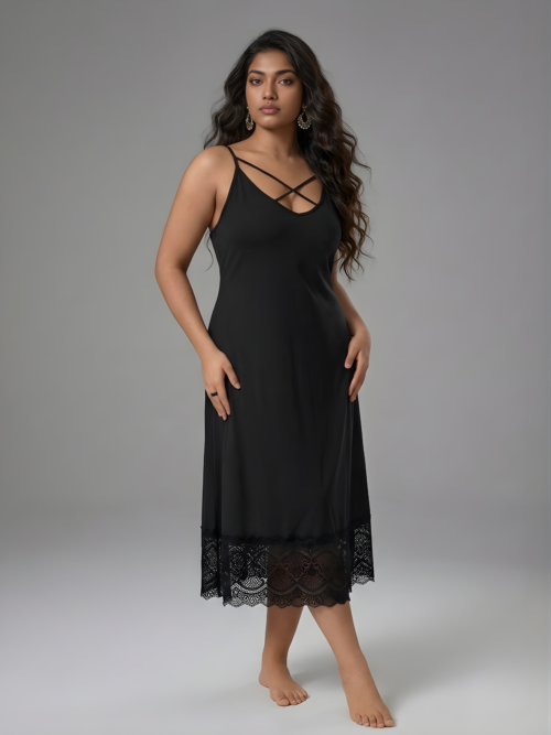Midnight Cross-Strap Gown