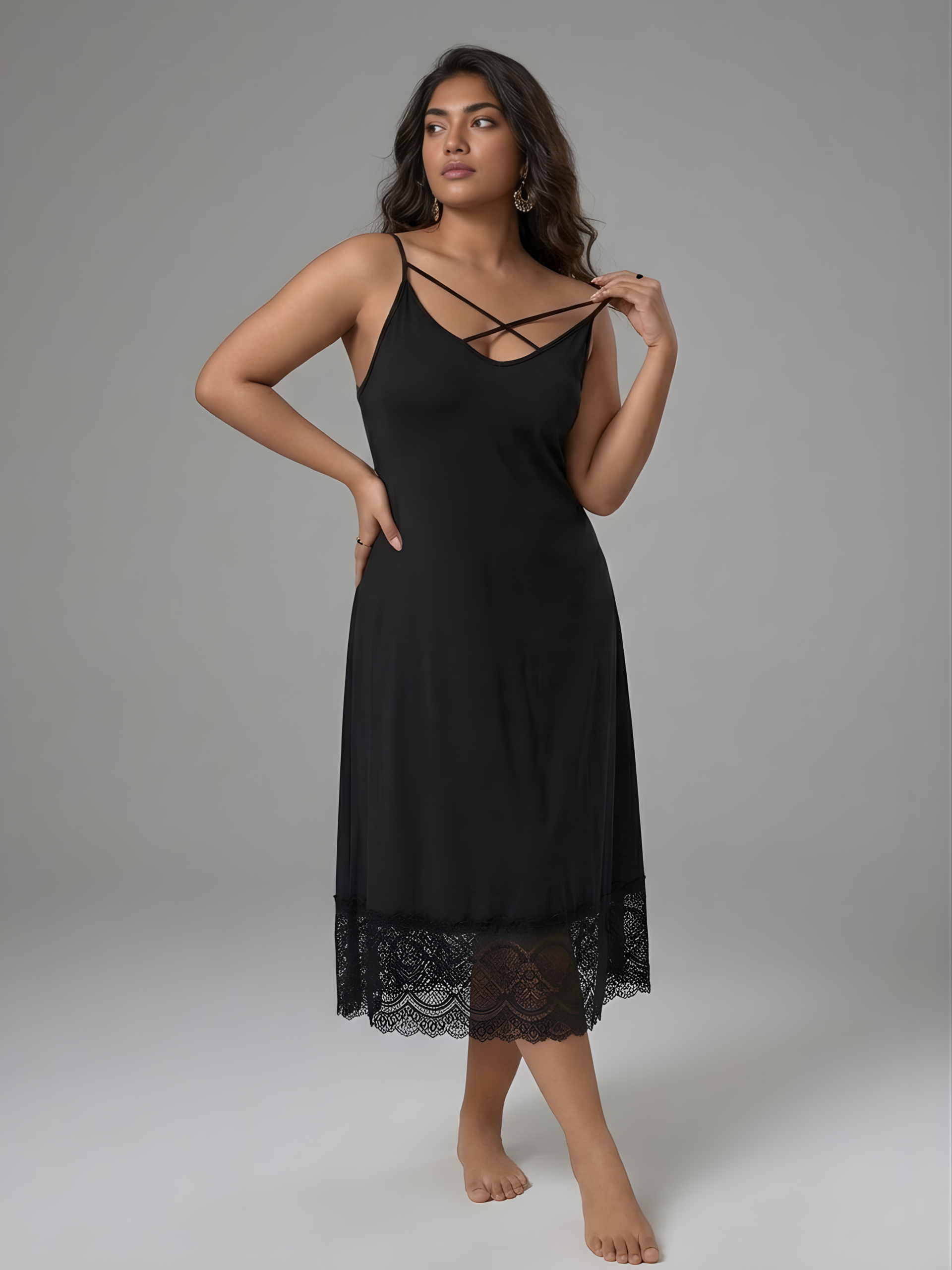 Midnight Cross-Strap Gown