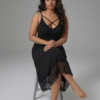 Midnight Cross-Strap Gown