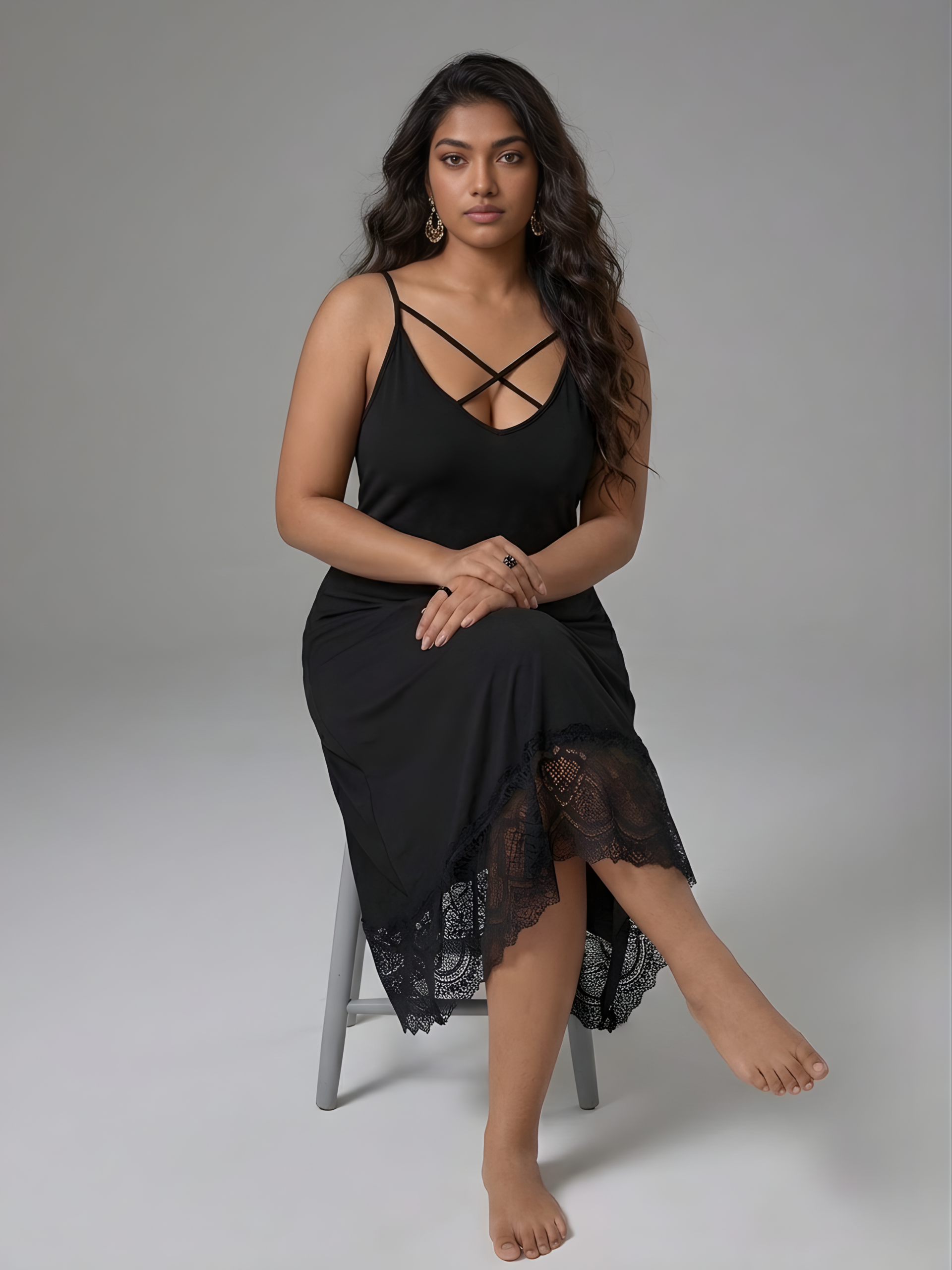 Midnight Cross-Strap Gown
