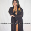 Midnight Plume Mesh Robe