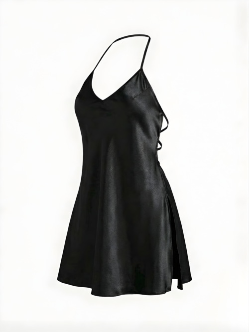Noir Silk Mini Slip