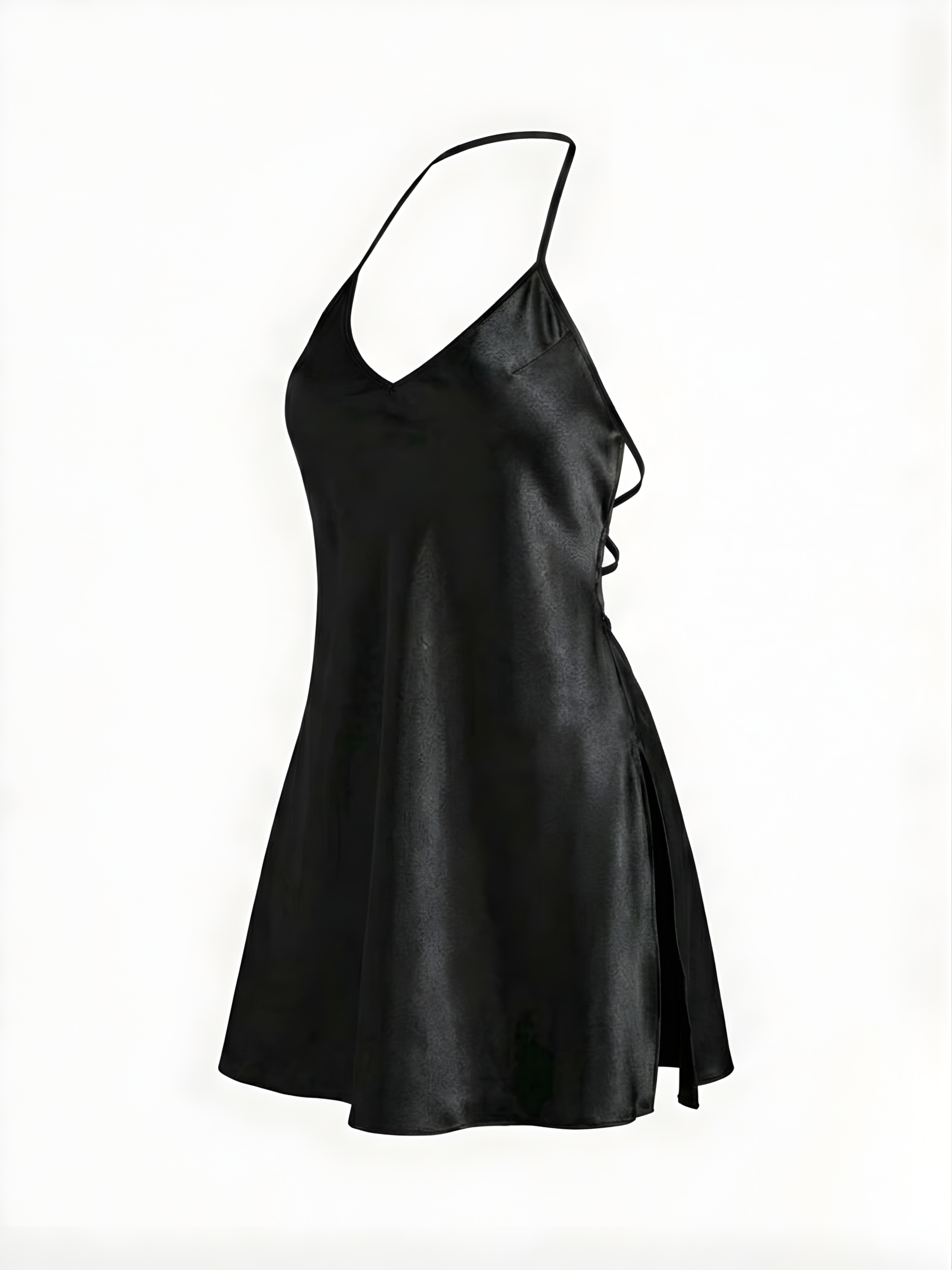 Noir Silk Mini Slip