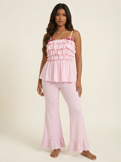 Pink Ruffle Babydoll Set