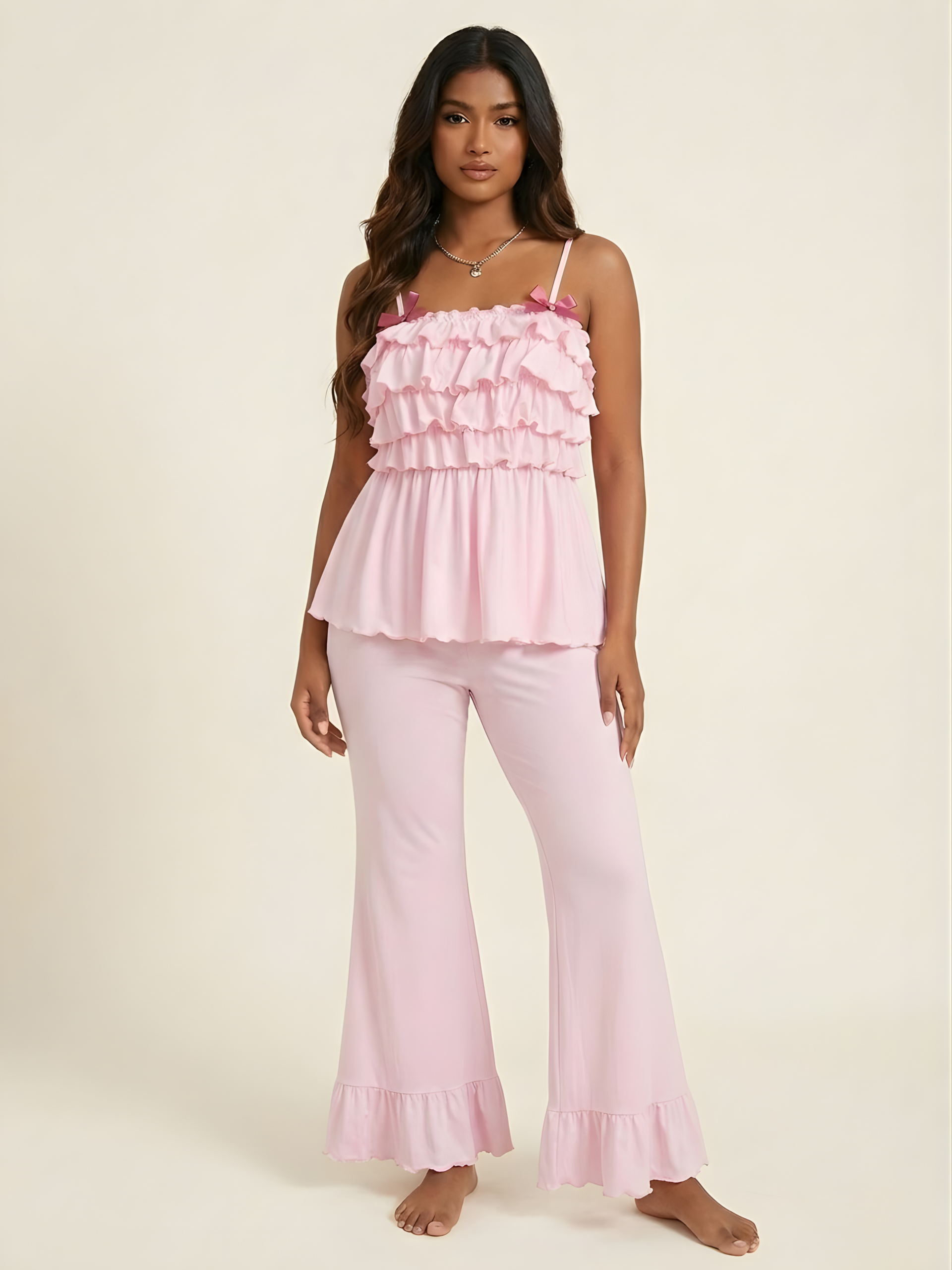 Pink Ruffle Babydoll Set