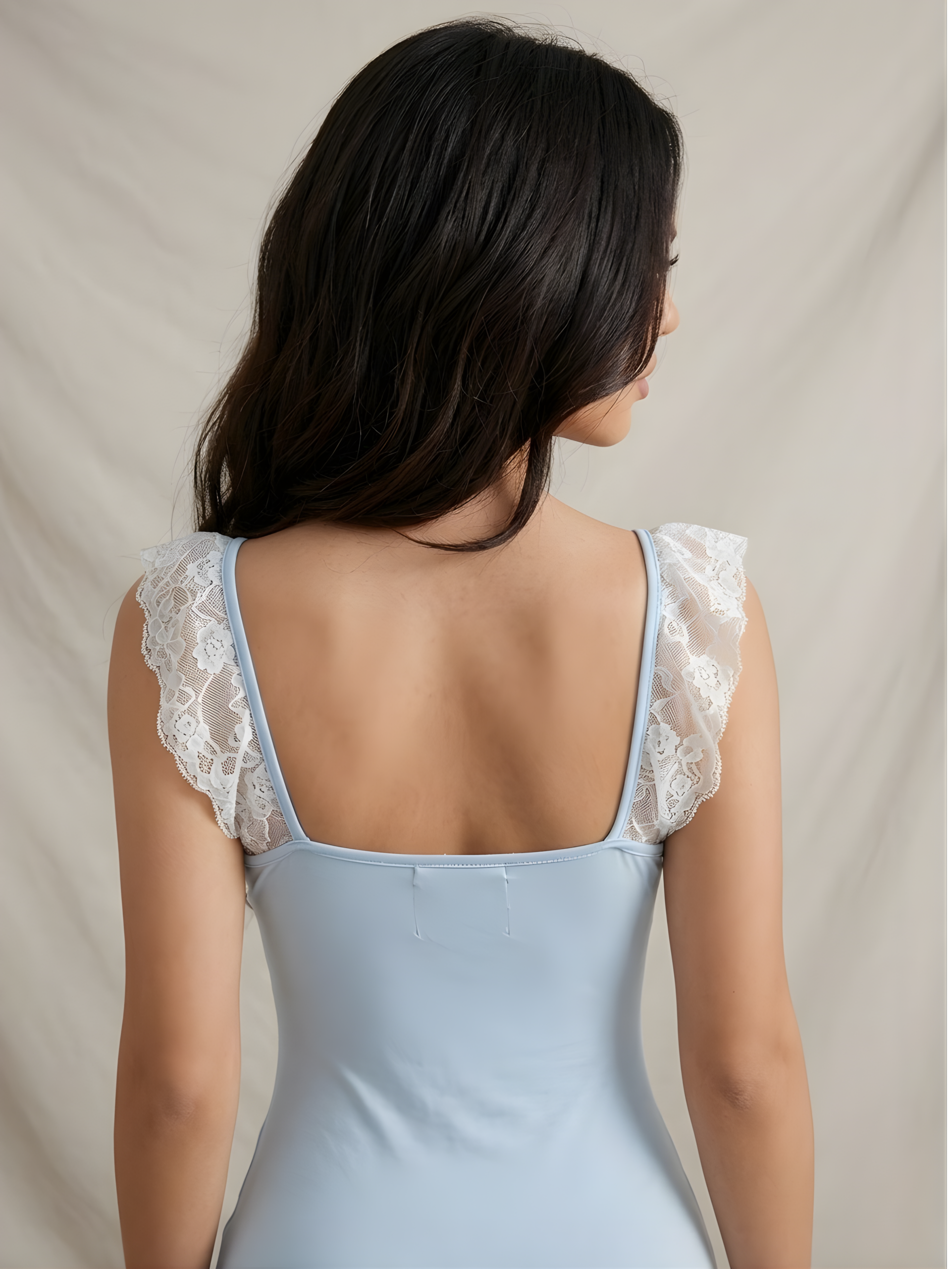 Powder Blue Lace Slip