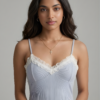Powder Blue Ribbed Chemise