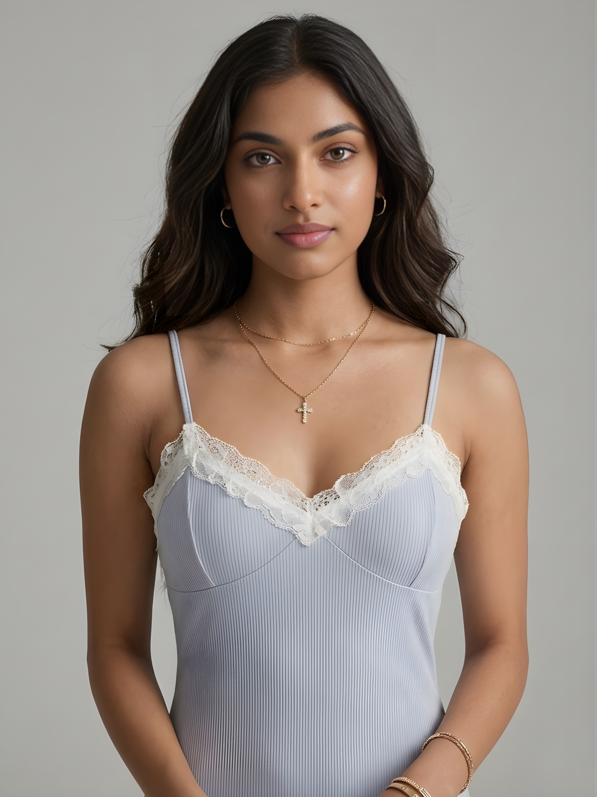 Powder Blue Ribbed Chemise