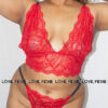 Ruby Scalloped Lace Set