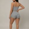 Slate Ribbed Ruched Set