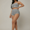 Slate Ribbed Ruched Set